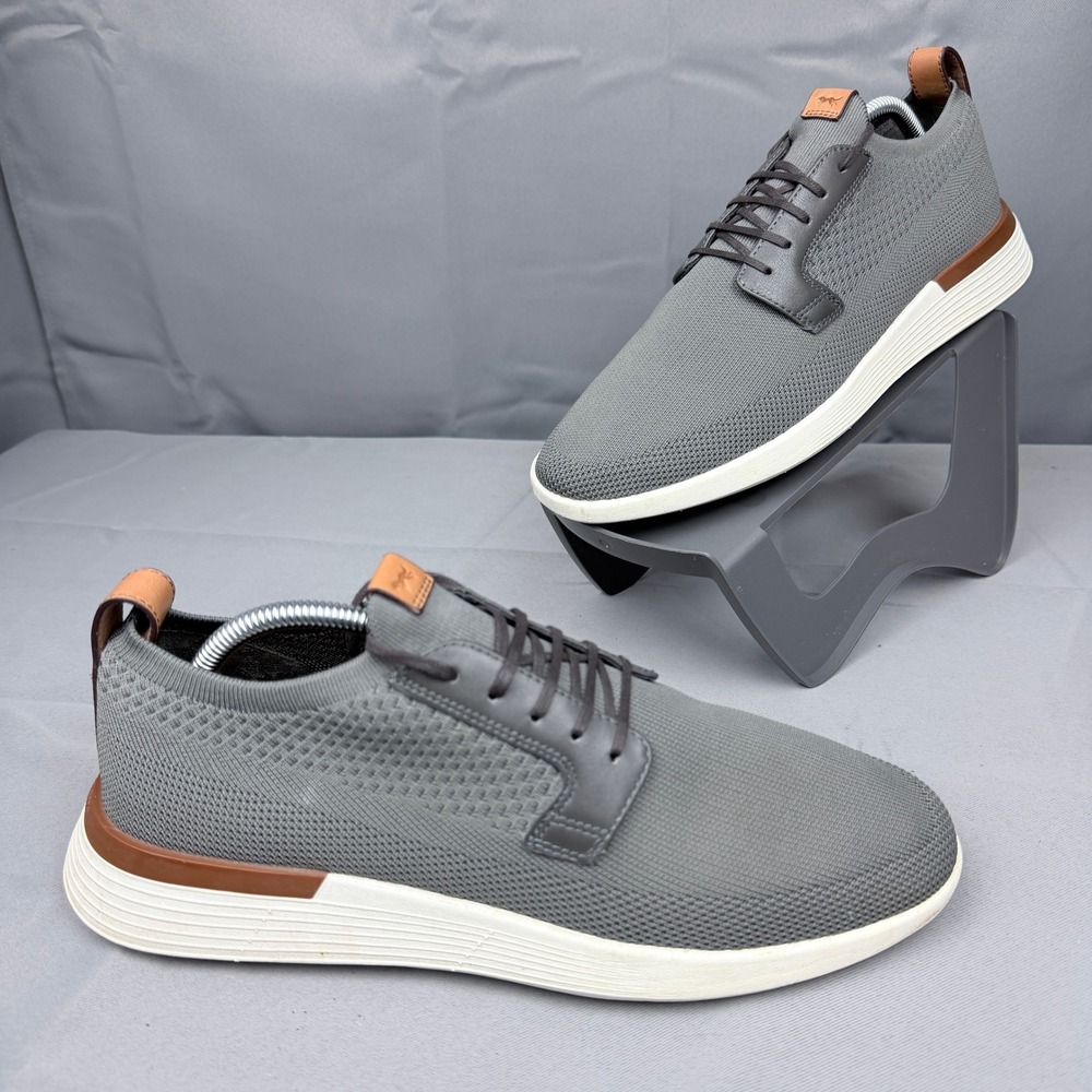 Wolf & Shepherd SwiftKnit Derby Mens 9 Grey Leather Trim Hybrid Dress Sneakers
